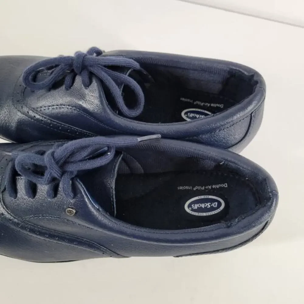 Womens Dr. Scholls Lace Up Shoes 9 M Double Air Pillow Insoles Comfort Navy Blue